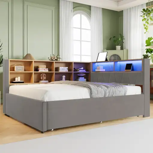 Sofá cama CollaHausse de franela, Cama nido 90x190 140x200cm