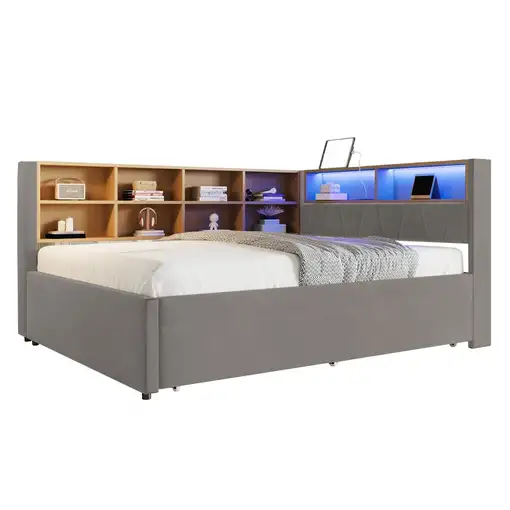 Sofá cama CollaHausse de franela, Cama nido 90x190 140x200cm