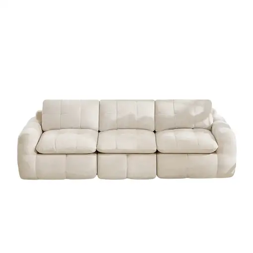 Sofá modular CollaHausse en chenilla, Sin marco, Modular, Capitoné en rombo
