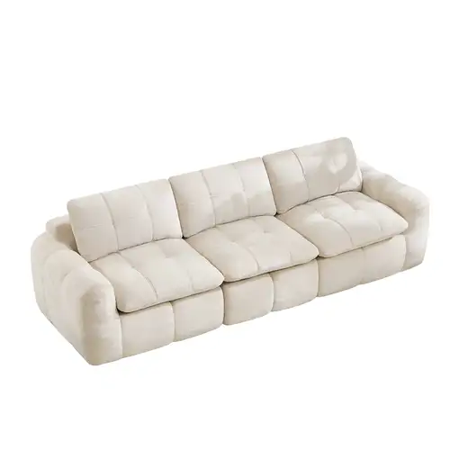 Sofá modular CollaHausse en chenilla, Sin marco, Modular, Capitoné en rombo