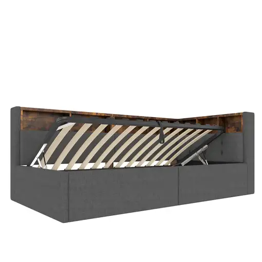 Cama CollaHausse en lino, 90 × 200 cm, USB, Tipo C 90x200cm