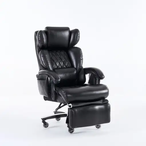 Silla de oficina CollaHausse en cuero PU, Ergonómico, Masaje, Calefactable