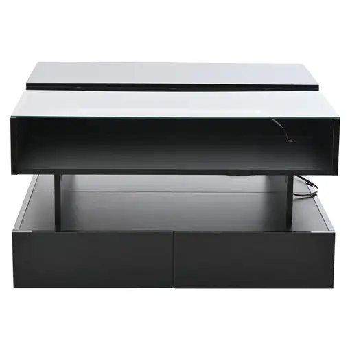 Mesa de centro CollaHausse en vidrio templado, Ajustable en altura 80x80x45cm