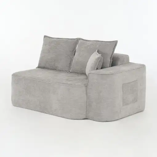Sofá de esquina CollaHausse en chenilla, Forma en L, Chaise longue 262cm