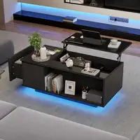 Mesa de centro CollaHausse Ajustable en altura, Almacenamiento oculto 100x50x40cm