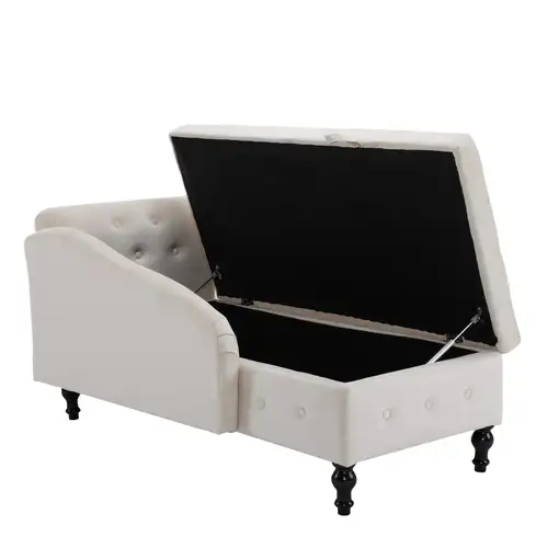 Chaise longue CollaHausse en terciopelo, Con almacenamiento, Cojín incluido