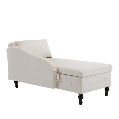 Chaise longue CollaHausse en terciopelo, Con almacenamiento, Cojín incluido