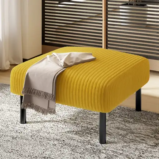 Conjunto de salón CollaHausse en tela, Conjunto de 3 piezas, 1 sillón, 1 puf