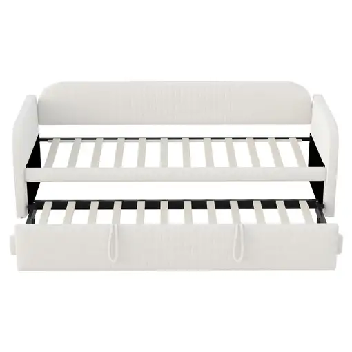 Cama CollaHausse en lino, Extensible, Somier de láminas, Multifunción 90/180x190cm
