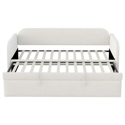 Cama CollaHausse en lino, Extensible, Somier de láminas, Multifunción 90/180x190cm