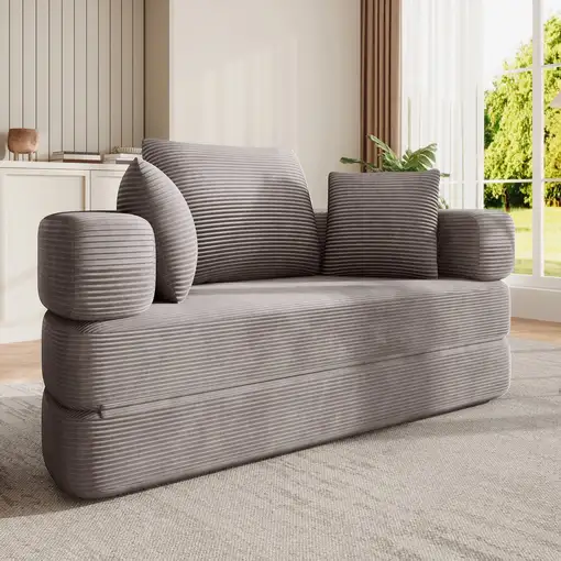 Sofá cama CollaHausse de pana, Multifuncional, Independiente, Plegable 173x176cm