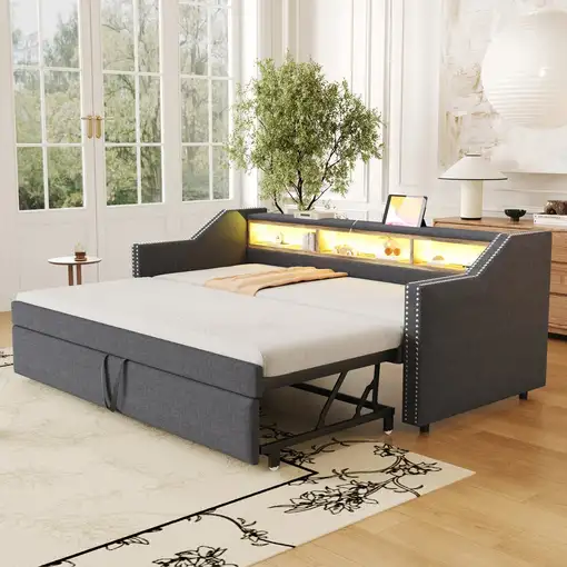 Cama CollaHausse en tela, Extensible 90/180x190cm Cama CollaHausse en tela, Extensible 90/180x190cm