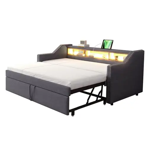 Cama CollaHausse en tela, Extensible 90/180x190cm