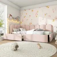 Cama CollaHausse en terciopelo, Con cajones, Almacenamiento 90x190cm
