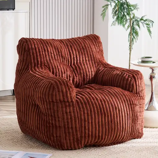 Puf CollaHausse en pana, Espuma suave, Asiento acolchado, Funda de cordón