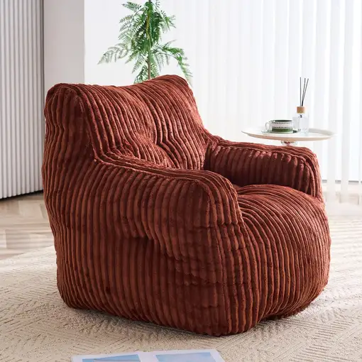 Puf CollaHausse en pana, Espuma suave, Asiento acolchado, Funda de cordón