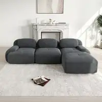 Sofá de esquina CollaHausse de pana, Modular, Sin montaje, Sin marco, Ergonómico