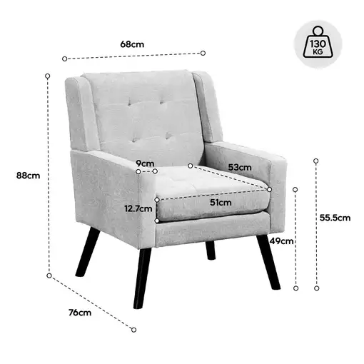 Sillón CollaHausse en ante, Capitoné, Cojín de espuma de alta densidad