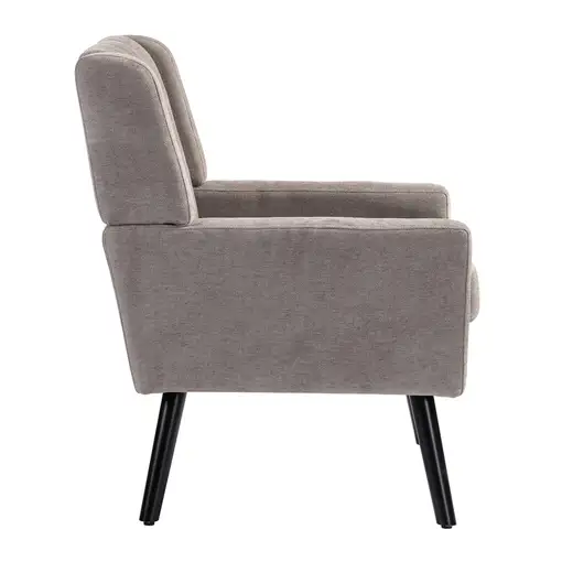 Sillón CollaHausse en ante, Capitoné, Cojín de espuma de alta densidad