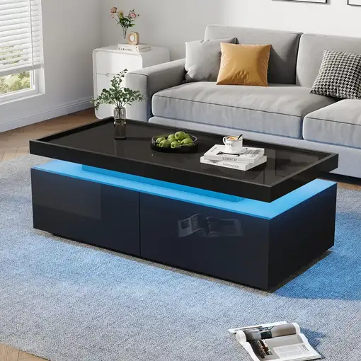 Mesa de centro CollaHausse Bombillas altamente eficientes, 2 cajones 95x45x35cm Mesa de centro CollaHausse Bombillas altamente eficientes, 2 cajones 95x45x35cm