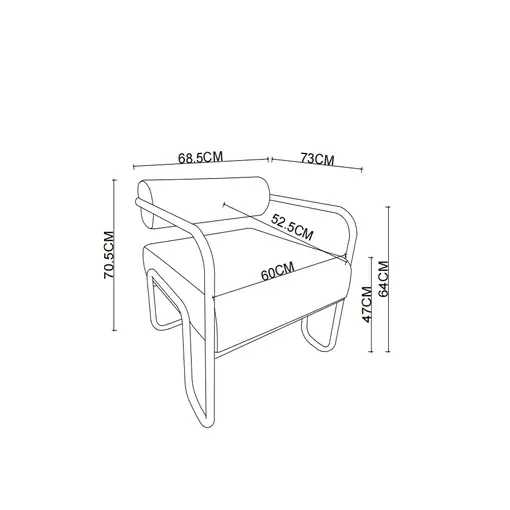 Sillón CollaHausse en terciopelo acanalado, Respaldo isé 68.5x73x70.5cm