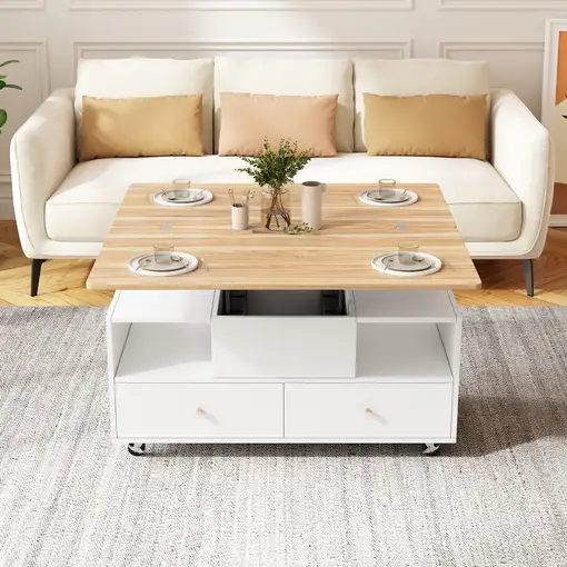Mesa de centro CollaHausse Ajustable en altura, Función plegable 100x50x47,5cm Mesa de centro CollaHausse Ajustable en altura, Función plegable 100x50x47,5cm