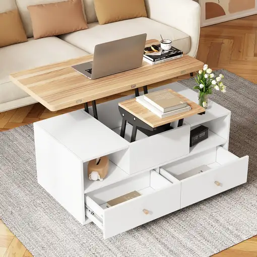 Mesa de centro CollaHausse Ajustable en altura, Función plegable 100x50x47,5cm
