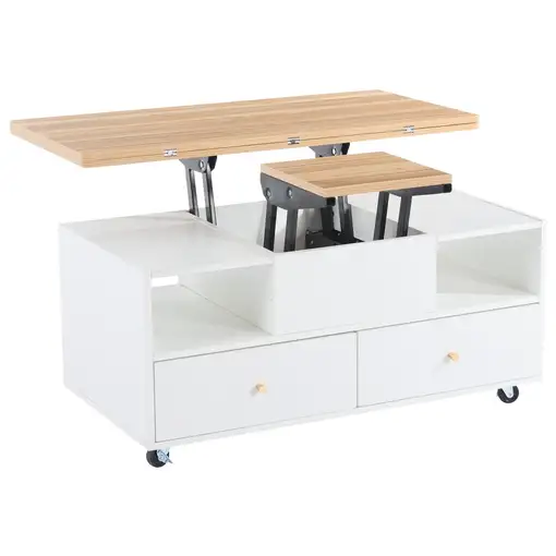 Mesa de centro CollaHausse Ajustable en altura, Función plegable 100x50x47,5cm