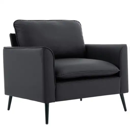 Sillón CollaHausse en cuero sintético, Resistente a los arañazos, Nórdico retro