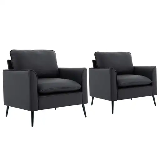 Sillón CollaHausse en cuero sintético, Resistente a los arañazos, Nórdico retro