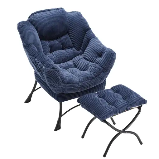 Sillón CollaHausse en tela, con reposapiés, moderno, con reposabrazos