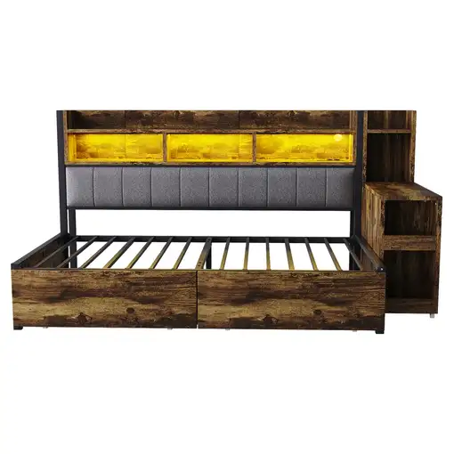 Sofá cama CollaHausse en madera, Múltiples almacenamientos 90x200cm