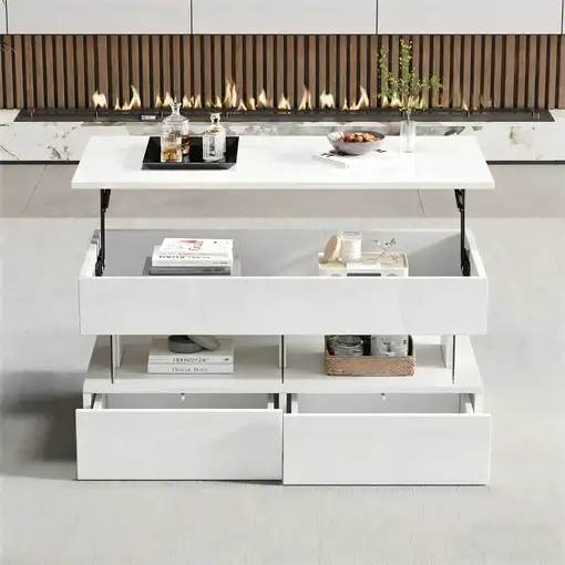 Mesa de centro CollaHausse en mdf, Abatible 100x50x46cm Mesa de centro CollaHausse en mdf, Abatible 100x50x46cm