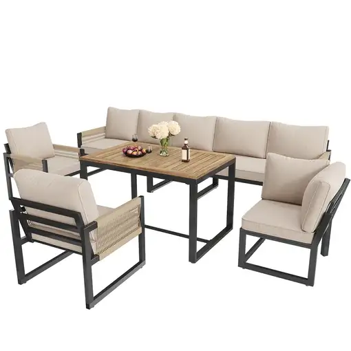 Conjunto de salón de jardín CollaHausse 7-8 personas, Resistente a la intemperie