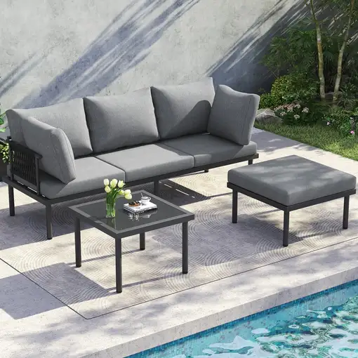 Conjunto de muebles de jardín CollaHausse en acero galvanizado