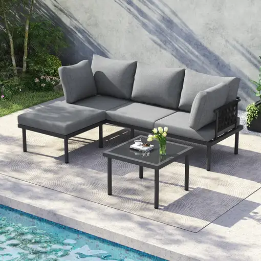 Conjunto de muebles de jardín CollaHausse en acero galvanizado