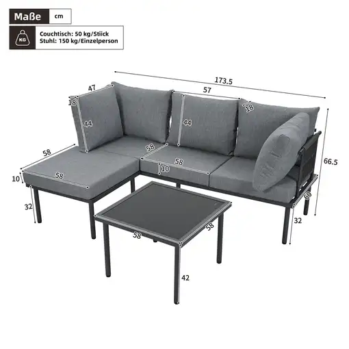 Conjunto de muebles de jardín CollaHausse en acero galvanizado
