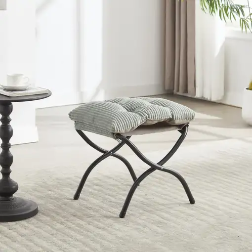 Sillón CollaHausse en tela, con otomana, reposabrazos, bolsillo lateral