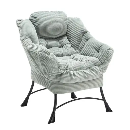 Sillón CollaHausse en tela, con otomana, reposabrazos, bolsillo lateral