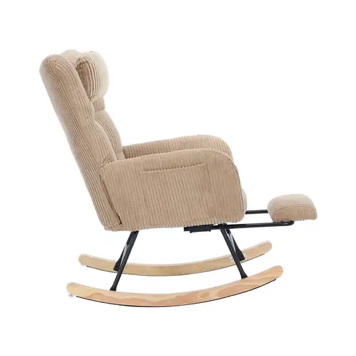 Sillón CollaHausse en tela, con balancín, acolchado, respaldo alto