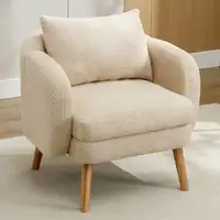 Sillón CollaHausse en terciopelo teddy, con cojín, cojín extra grueso, acolchado