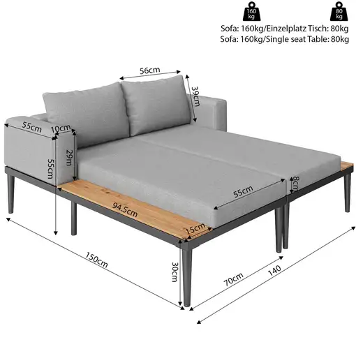 Cama de jardín CollaHausse Doble, Multifuncional, Impermeable, Con estantes