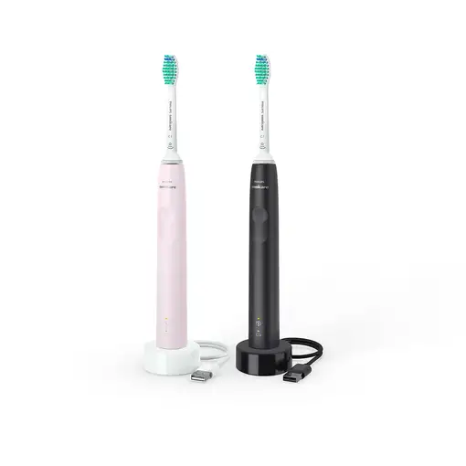 Philips 3100 series HX3675/15 2x Cepillos dental eléctrico sónicos - Negro/Rosa