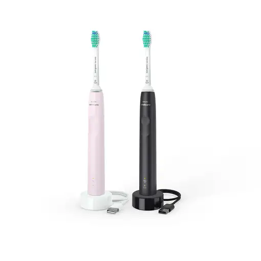 Philips 3100 series HX3675/15 2x Cepillos dental eléctrico sónicos - Negro/Rosa