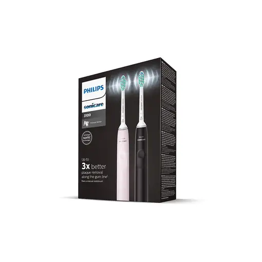 Philips 3100 series HX3675/15 2x Cepillos dental eléctrico sónicos - Negro/Rosa