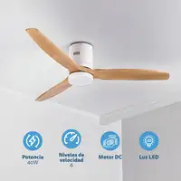 Grunkel SKYWIND-52WB ventilador Blanco, Madera