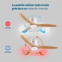 Grunkel SKYWIND-52WB ventilador Blanco, Madera