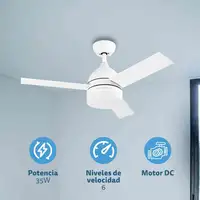 Grunkel SKYECO-42 ventilador Blanco, Madera