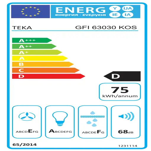 Teka GFI 63030 KOS BK Encastrada Negro 316 m³/h