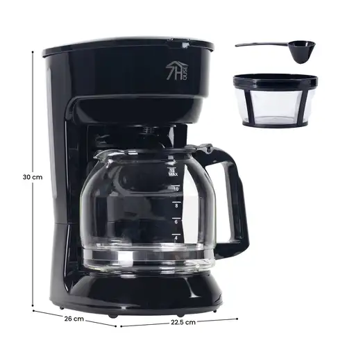 Cafetera de Goteo 12 Tazas 1.8L 900W Zeneo 7house